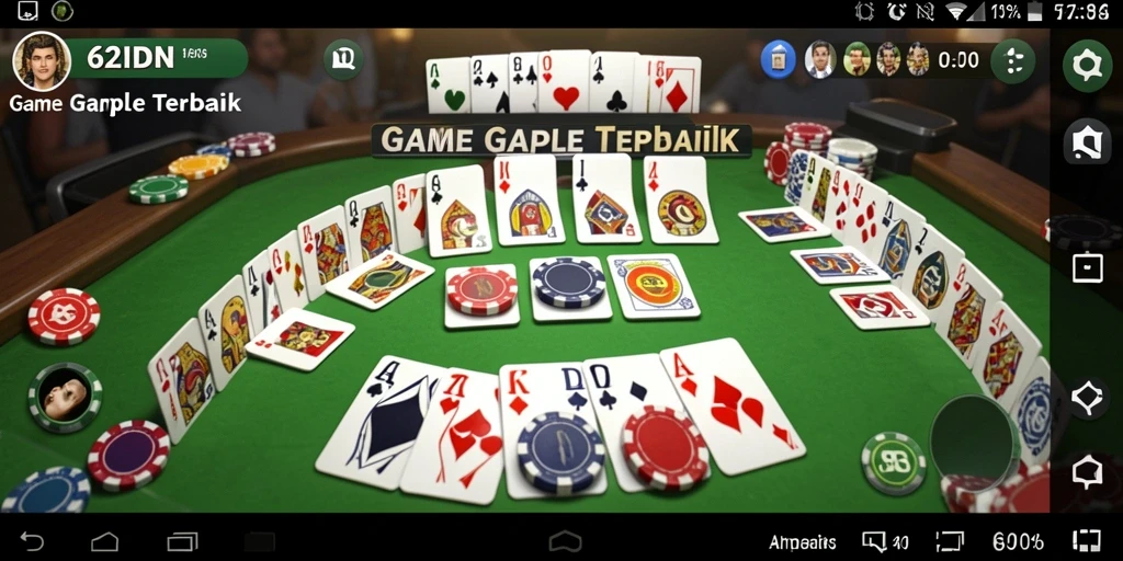 Tampilan gameplay Gaple yang seru dan interaktif dalam 62IDN.