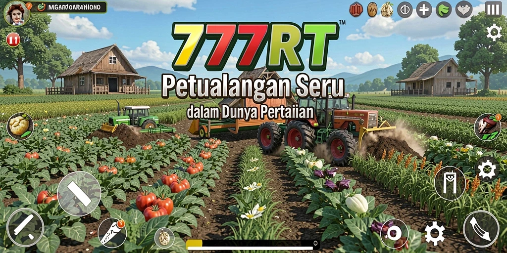 Screenshot gameplay 777RT menampilkan petualangan pertanian yang seru.
