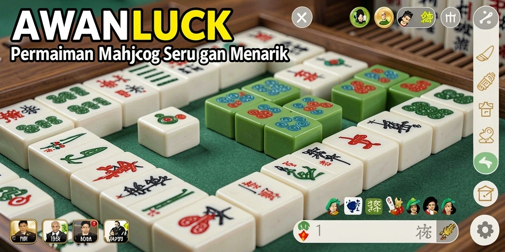 Gameplay seru AWANLUCK dalam permainan Mahjong.