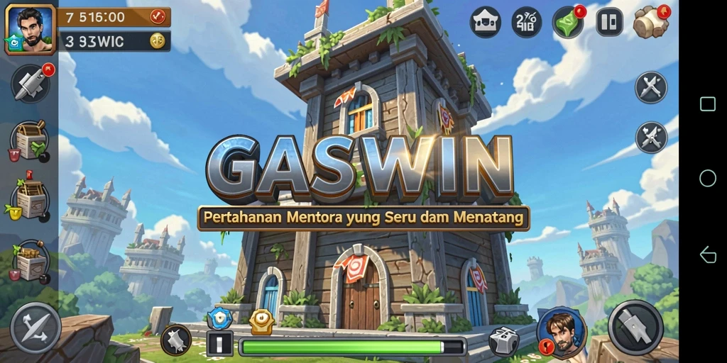 Tampilan menarik dari gameplay Tower Defense GASWIN.