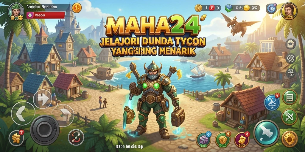 Screenshot gameplay MAHA24 yang menunjukkan aktivitas bisnis Tycoon.