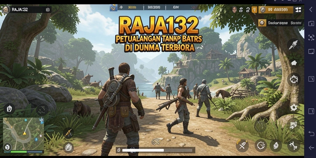 Screenshot gameplay RAJA132 yang menunjukkan eksplorasi dunia terbuka.