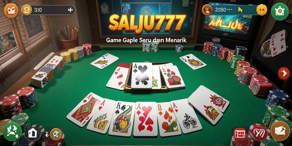 Tampilan menarik dari gameplay Gaple di SALJU777.