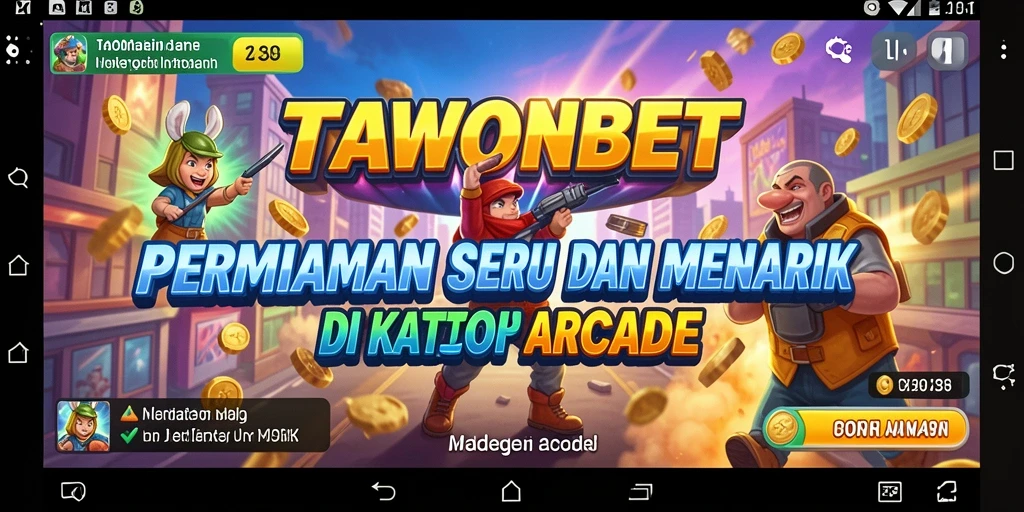 Screenshot gameplay TAWONBET menampilkan aksi seru dalam permainan Arcade.